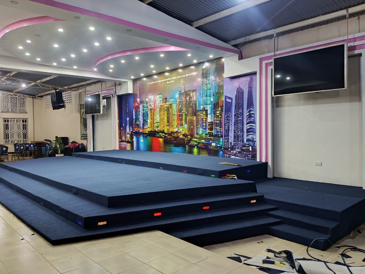Navy Blue Wall to Wall Altar Carpet
